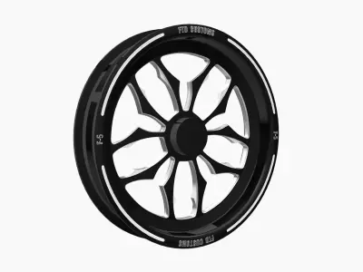 FTD Customs F5 Thrasher dragster spindle front wheel Low-poly 3D model