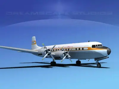 Douglas DC-7C Carribean Charter 3D model