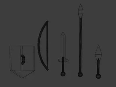Medieval weapons Free low-poly 3D model