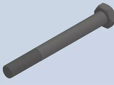 Bolt Partial Thread Hexagonal Head M14x130mm 3D model