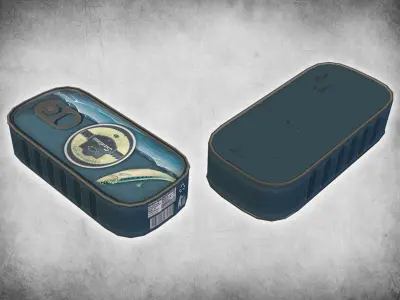 Canned Sadines Low-poly 3D model