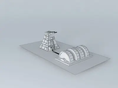 Turbolaser tower with power generator - Star Wars 3D model