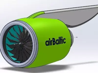 Pratt and Whitney 1400G engine model  3D model