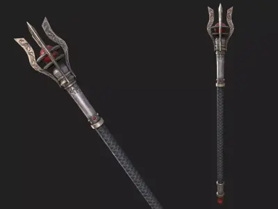 Sacred scepter Low-poly 3D model