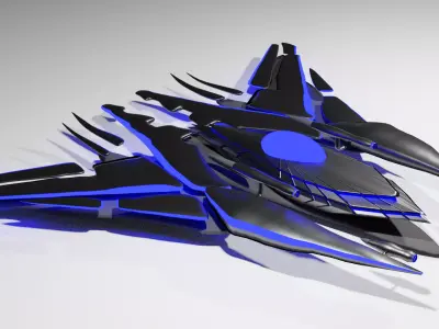 Spaceship spacecraft high quality pbr Low-poly 3D model