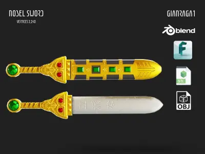 Nobel Sword Low-poly 3D model