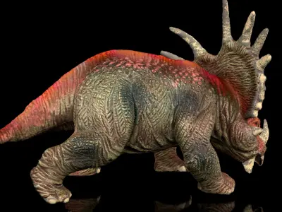 Styracosaurus  spiny lizard Low-poly 3D model