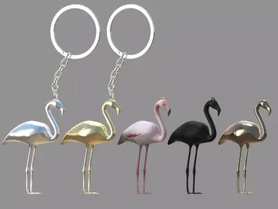 flamingo keychain  3D model