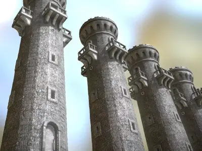 Medieval Guardtower Low-poly 3D model