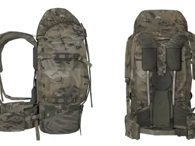 MILITARY F2 Bergan Backpack Low-poly 3D model