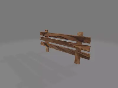 Wood Fence Free low-poly 3D model