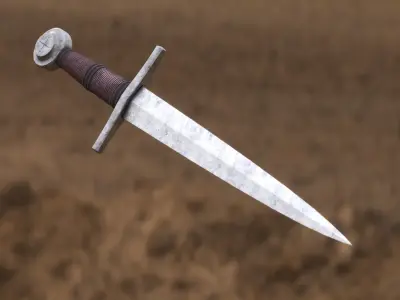 Medieval Dagger for Games and Cinematics 07 Free low-poly 3D model