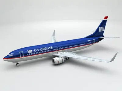 Boeing 737-800 NG Airliner - US Airways 3D model