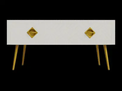 White Stripe Coffee Table Free low-poly 3D model