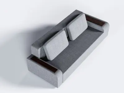 Sofa in grey color Free low-poly 3D model