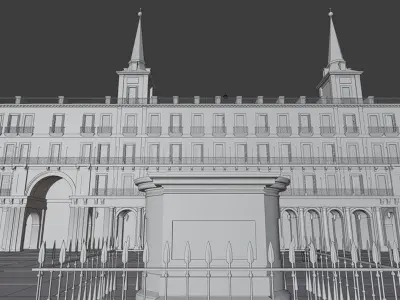 MayorSquare of Madrid Low-poly 3D model