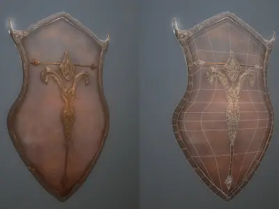 Fantasy Shields Low-poly 3D model