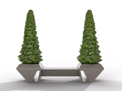 Futuristic Road Bench Low-poly 3D model