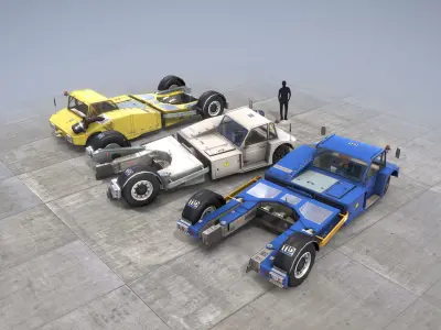 Towbarless Aircraft Tractors LTD TPX-200-S  Three liverys  Low-poly 3D model