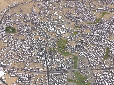 Abha - Downtown Low-poly 3D model