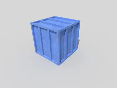 low poly metal crate Low-poly 3D model