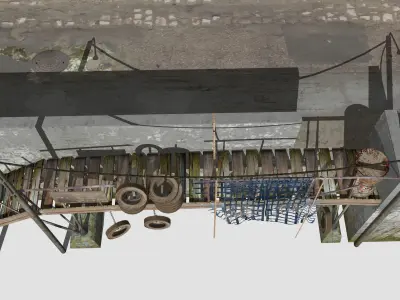 River Bridge 2 Low-poly 3D model