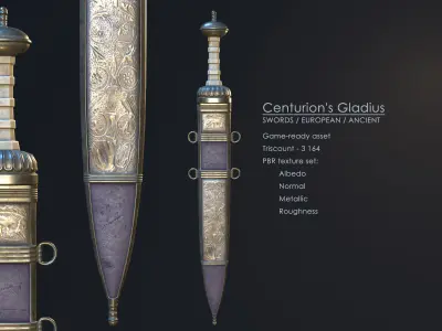 Centurion Gladius Low-poly 3D model