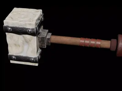 HAMMER LOW POLY GAME READY Low-poly 3D model