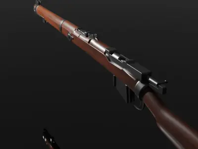 Lee Enfiled Bolt Action Rifle Low-poly 3D model