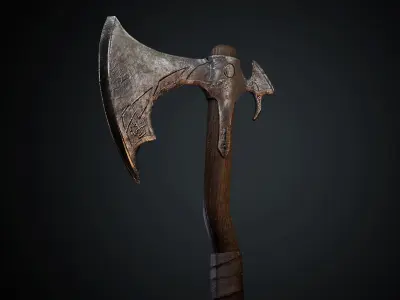 Medieval Axe Low-poly Game ready Low-poly 3D model