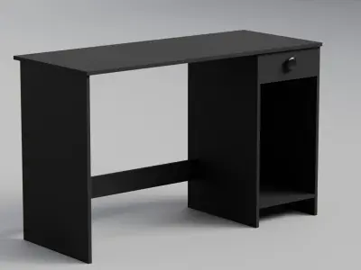 Simple black desk Free low-poly 3D model