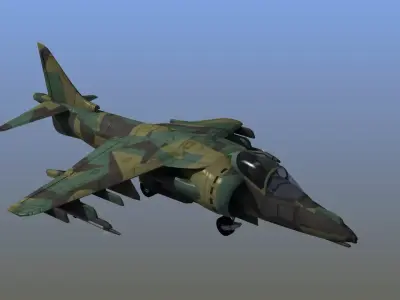 HarrierII Attack Aircraft LD1 Low-poly 3D model