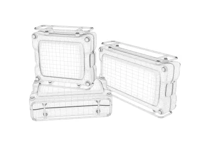 SciFi boxes Low-poly 3D model