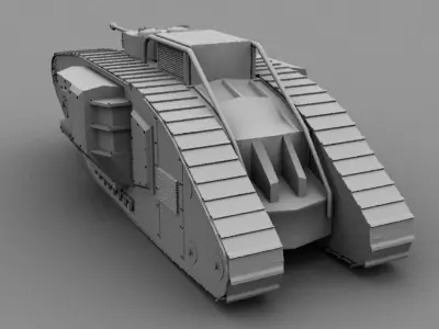mark 2 tank modification Low-poly 3D model