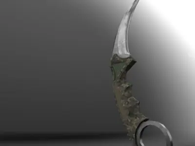 Karambit Knife Military Style GR Low-Poly Low-poly 3D model