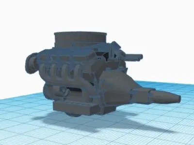 Car engine-motor for classic vehicles Free low-poly 3D model
