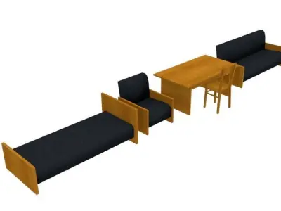 Old furniture set -2 Free low-poly 3D model