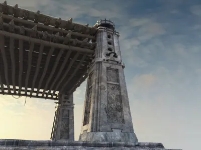 Environment Set structure in middle of page 3D model