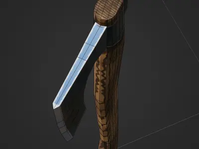 Viking Battle Axe with thick blade Free low-poly 3D model