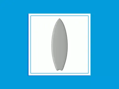 Surfboard Classic Fishboard 3D Model 3D model