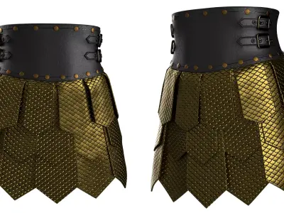 Skirt Armor 03 Low-poly 3D model