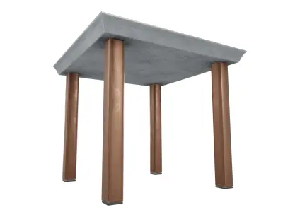 Outdoor Table Low-poly 3D model 2