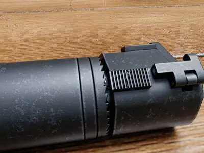 Rotex V suppressor Low-poly 3D model