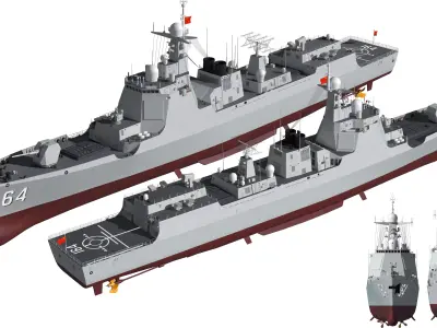 Type 052D guided-missile destroyer 164 Guilin Chinese Navy 3D model