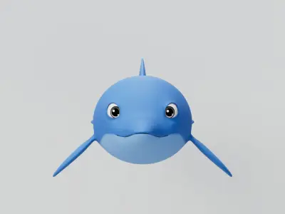 Rigged Cartoon Dolphin 3D model