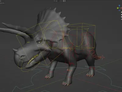 Triceratops model with rig Blender 3D model
