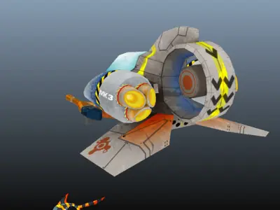 Advanced Gunship Low-poly 3D model
