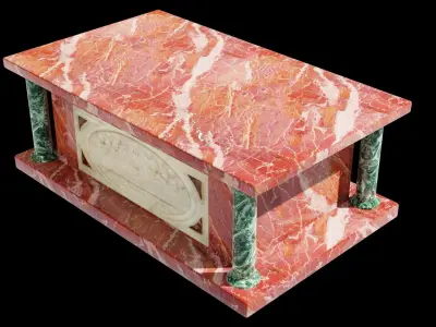 Altar 3D model marble casket Low-poly 3D model