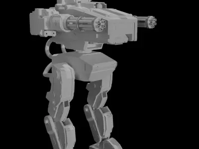 Military robot Low-poly 3D model