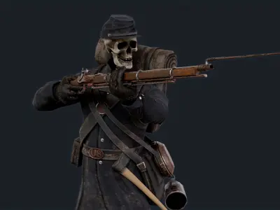 UNDEAD SOLDIER Low-poly 3D model